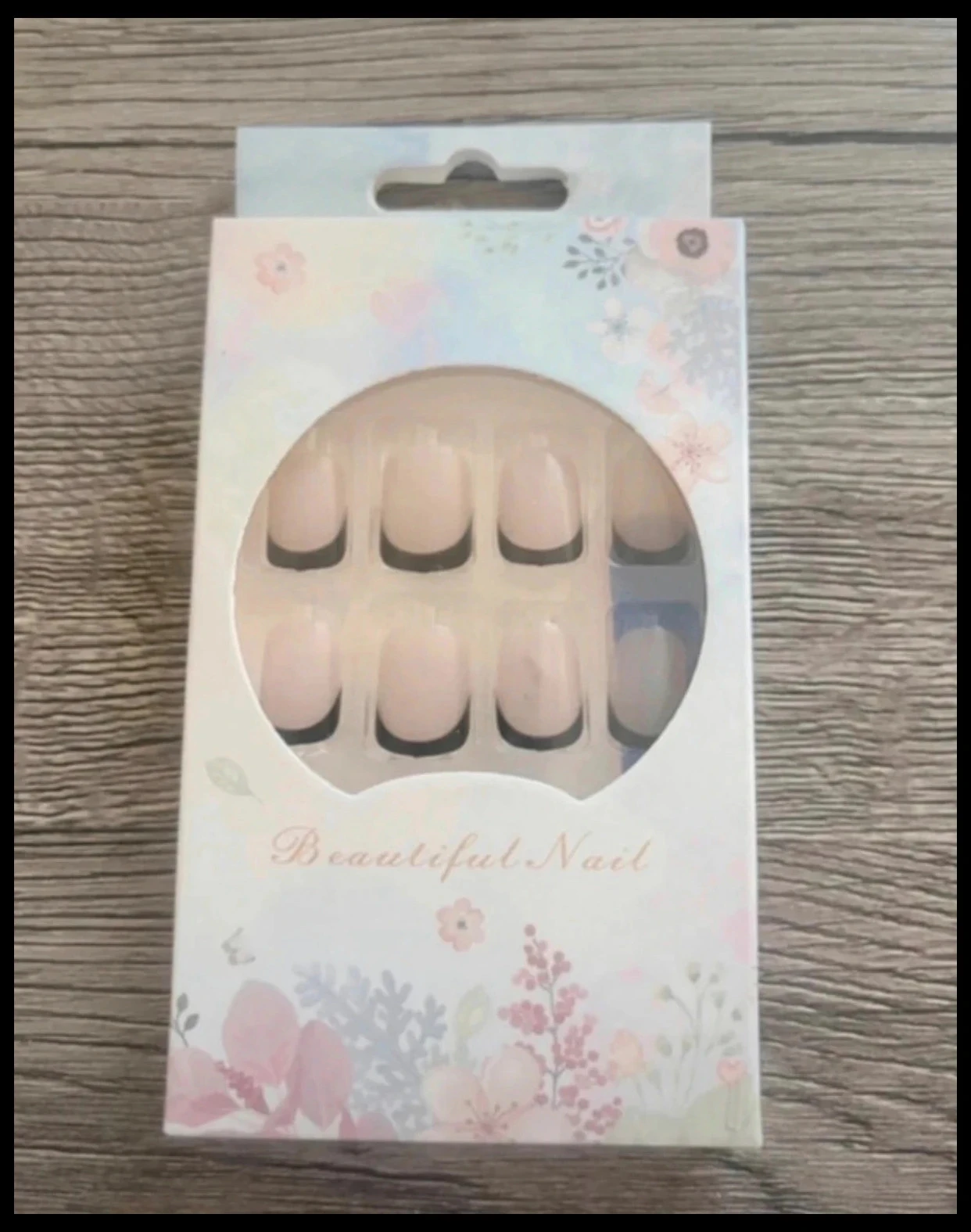 Kit de Faux Ongles - French Manucure Inversée Noir et Nude Beautiful Nail - Neuf
